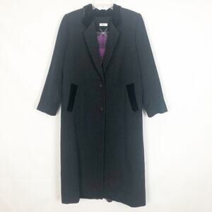 Liz Park Boutique Vintage Black Trench Coat Size Medium